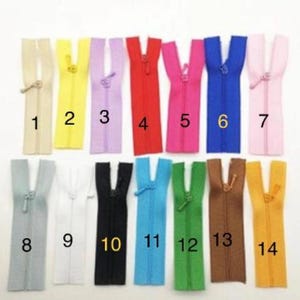 Tiny 7cm 2-3/4&quot; size 0 Closed End Zipper, Mini Zippers for Doll, Toy Clothing