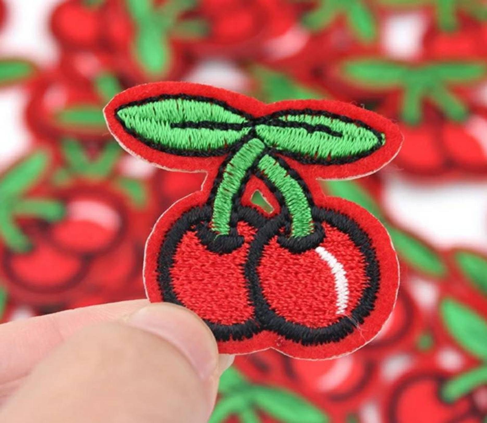 15pcs Patchs Cerises Thermocollants, Esthétiques Patchs