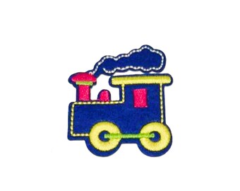 Train Iron-on Patch: Steam Train Applique, Motif (5cm x 5.8cm)