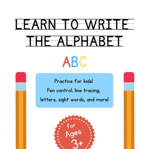 Learn to Write the Alphabet Workbook - Digital Printout