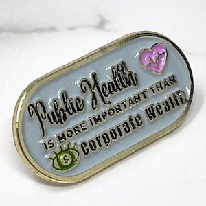 Public Health Advocacy Lapel Pin: Gold Plated Enamel