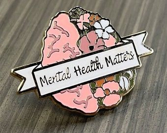 Mental Health Awareness Pin – Mental Health Matters Lapel Pin, Support & Positivity Enamel Badge, End the Stigma Gift