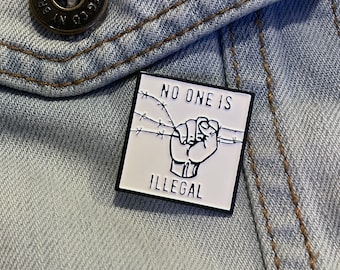 No One Is Illegal Lapel Pin, Immigration Rights Lapel Pin, Immigrant Lapel Pin