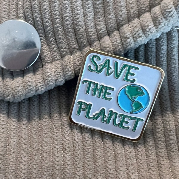 Save The Planet Lapel Pin Climate Change Activism Enamel Badge Pins