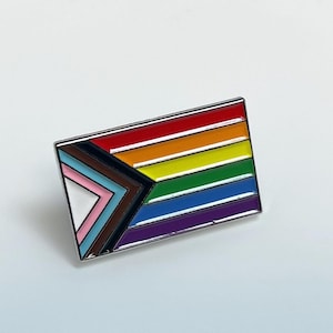 Progress Pride Flag Enamel Pin: LGBTQ+ Lapel Pin
