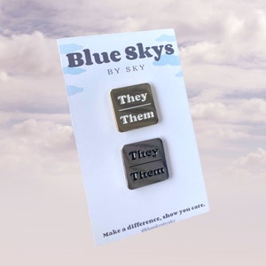 They/Them Pronoun Lapel Pin Set, They Them Pronouns Lapel Pins 2pack