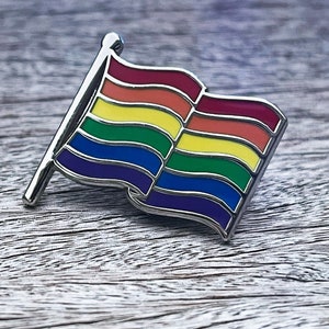 Hard Enamel Rainbow Pride Flag Pin – LGBTQ+ & Ally Lapel Badge – Double-Post Pinback – Gift for Pride Month, Jacket, Backpack
