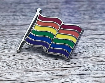 Rainbow Pride Flag Enamel Pin — LGBTQ+ Ally Lapel Badge, Rainbow Flag Pin for Jacket, Backpack, Hat, Pride Month Gift