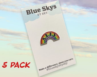 5 Pack LGBTQ+ Rainbow ALLY Pin Hard Enamel ALLY Lapel Pin Pride Month Pin