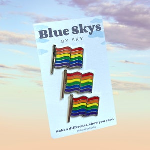 Rainbow Pride Flag Pin Set, LGBTQ+ Flag Lapel Pins Pack of 3 Hard Enamel Lapel Pins