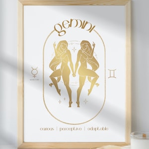 GEMINI Zodiac Print | Digital Prints | Poster | Astrology | Horoscope | Wall Decor | Gift | Wall Hangings | Art