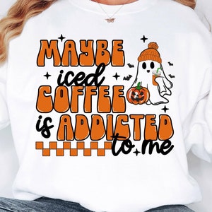 Halloween Iced Coffee Png, Retro Coffee Png, Iced Coffee Designs, Trendy Coffee Png, Coffee Sublimation, Fall Png, Ghost Sublimation Designs