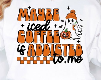 Halloween Iced Coffee Png, Retro Coffee Png, Iced Coffee Designs, Trendy Coffee Png, Coffee Sublimation, Fall Png, Ghost Sublimation Designs