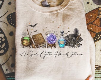 A Girl Gotta Have Options PNG, Retro Halloween Png, Witches Png, Halloween Png, Spooky Season Png, Feeling Witchy Png, Cute Spooky Png