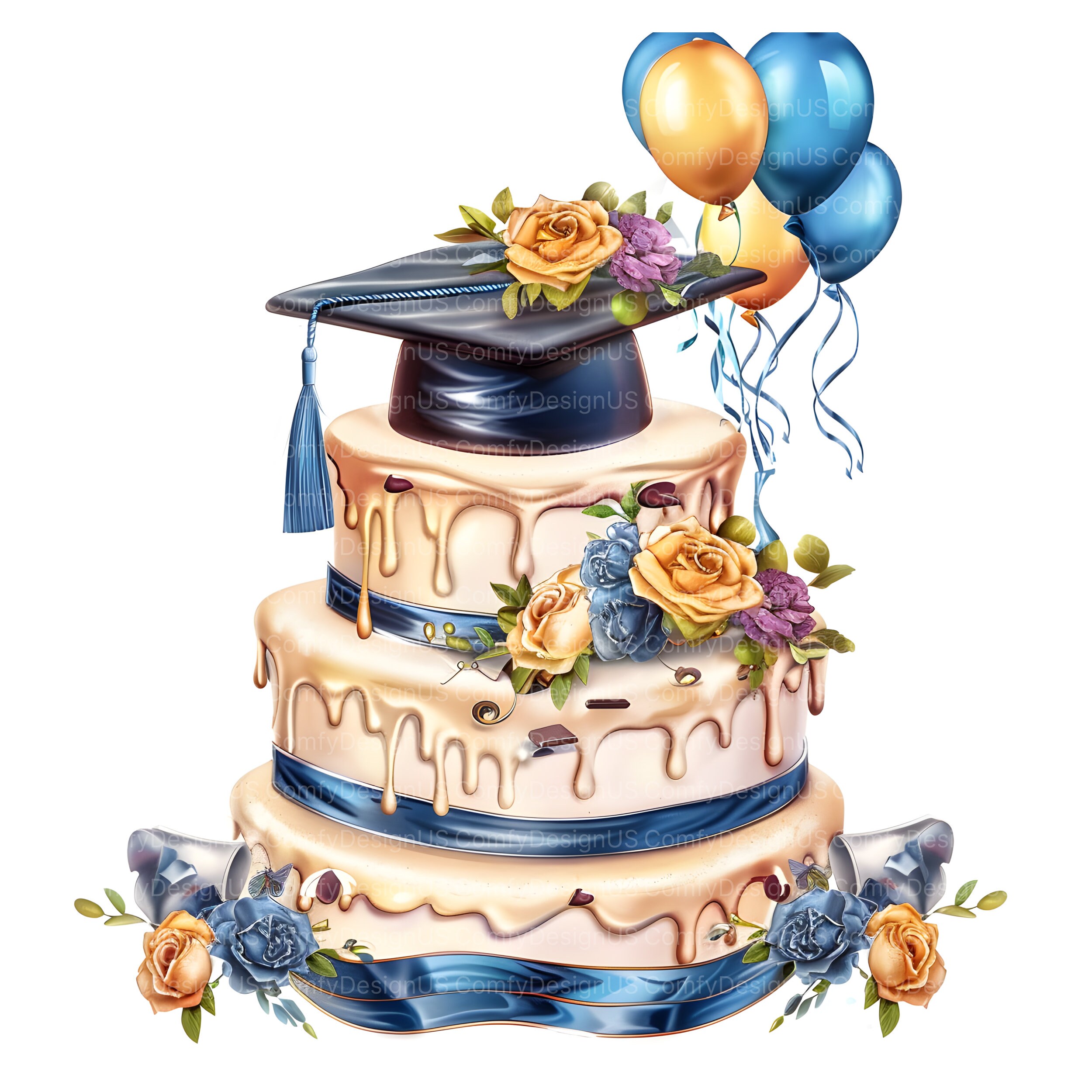 11 Graduation Cake, Student Graduation, Grad Clipart, Printable