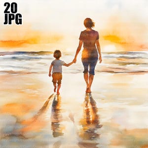 20 ハッピー マザーズ デー クリップアート、母の愛、母と子、夕焼けクリップアート、高品質 JPG、ジャンク ジャーナル、デジタル ダウンロード、クラフト