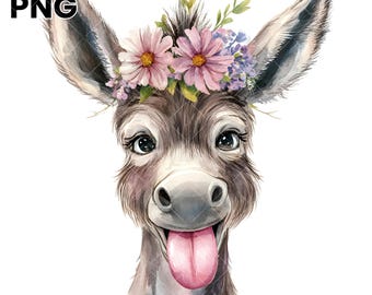 30 Funny Donkey Clipart, Donkey Laugh Clipart, Donkey PNG, Cute Donkey, High Quality PNGs, Digital Download, Paper Craft, Junk Journal