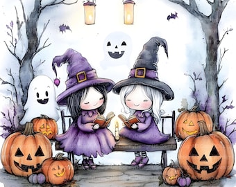 20種類の風変わりなハロウィンクリップアート、ハロウィン魔女クリップ