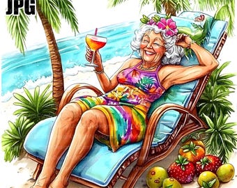 16 zabawnych clipartów z babcią, dziwaczna babcia, babcia z kreskówek, clipart ze starszą panią, dziennik śmieci, pobieranie cyfrowe, rękodzieło papierowe, akwarelowe pliki JPG
