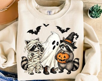 Boo Ghost Raccoon PNG, Halloween Raccoon PNG, Halloween Shirt, Autumn Png, Halloween Sublimation Design, Pumpkin Raccoon Shirt Png, Fall Png