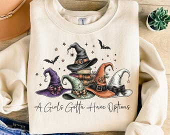 A Girl Gotta Have Options Png, Retro Halloween Png, Witches Png, Halloween Png, Spooky Season Png, Feeling Witchy Png, Horror Sublimation