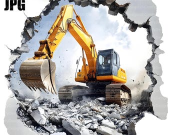 18 Excavator Clipart, Construction Vehicle Clipart, Construction Clipart, Industrial Clipart, Engineering Clipart, Digital Download, JPG