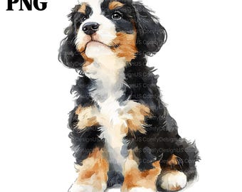 Bernedoodle Clipart, 15 High-Quality PNGs, Cute Bernedoodle Clipart Bundle, Wall Art, Papercrafts, Digital Prints, Commercial Use, Clip Art