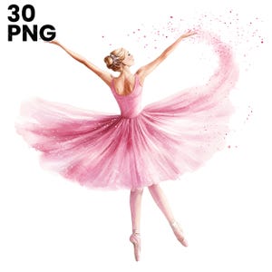 30 balletdanser clipart, ballerina clipart bundel, ballerina png, danser png, ballet png, hoogwaardige png's, digitale prints, commercieel gebruik