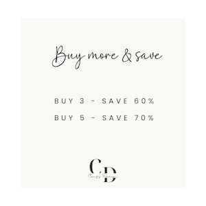 May include: Buy more and save on items. Buy 3, save 60%. Buy 5, save 70%.  CD Comfy Design.