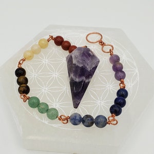 Amethyst Point Chakra Pendulum