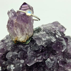 Rainbow Moonstone Silver Ring
