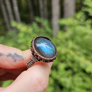 Labradorite Copper Ring