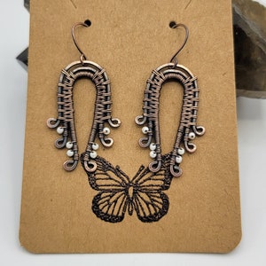 Boucles d&#39;oreilles en cuivre perlé