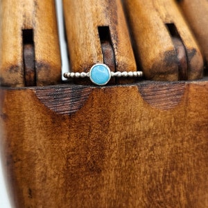 Larimar Beaded Silver Ring