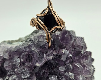 Black Onyx Copper Ring