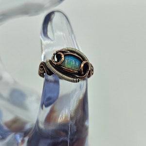 Anello in rame e argento con opale etiope