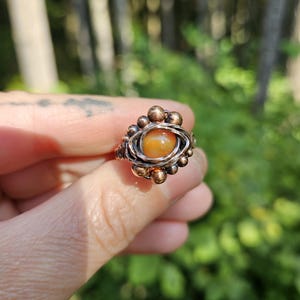 Carnelian Agate and Copper Ring
