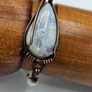 Rainbow Moonstone Half Cuff Half Beaded Chain Bracelet