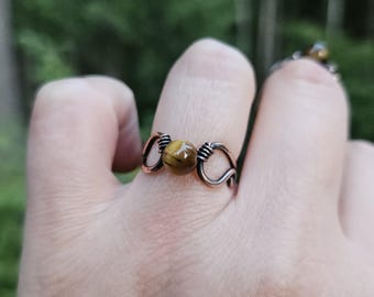 Anillo de cobre con ojo de tigre