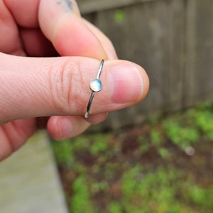 Rainbow Moonstone Silver Ring