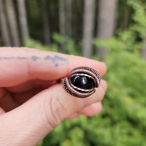 Black Onyx Copper Ring