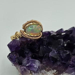 Opal Rose Gold and Gold Ring