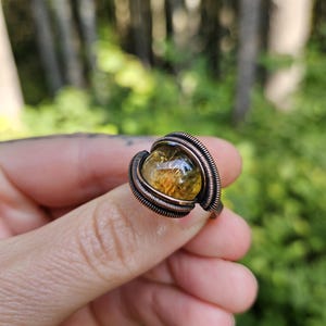 Citrine and Copper Ring