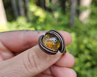Citrine and Copper Ring