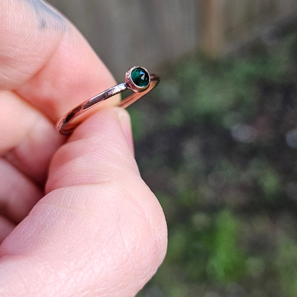 Emerald Copper Ring
