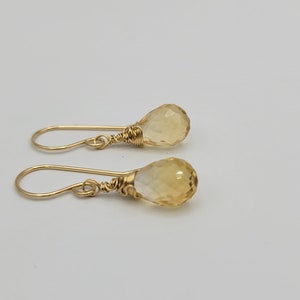 Citrine and Gold Earrings