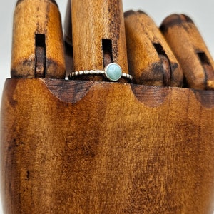 Larimar Beaded Silver Ring