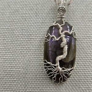 Purple Labradorite Tree of Life Pendant
