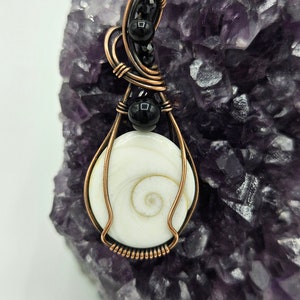 Shiva Eye and Obsidian Copper Pendant