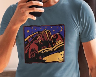 古いレーシングカーのグラフィックTシャツ：ヴィンテージスタイルTシャツ
